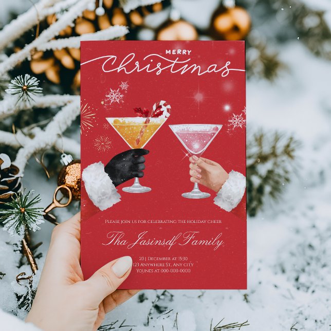 Merry Christmas Cocktail Party greeting Invitation (Creator Uploaded)