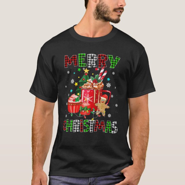 Merry Christmas Coffee Biscuit Lover Cookie Baker T-Shirt (Front)
