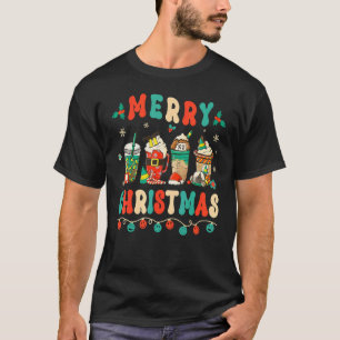 Merry Christmas Coffee Hot Cocoa Latte Winter Groo T-Shirt