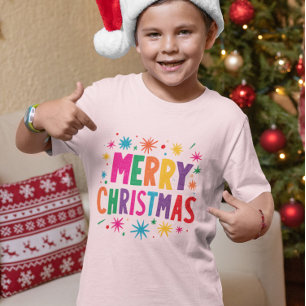 Merry Christmas - Colorful Merry Christmas Greetin T-Shirt