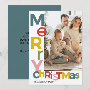 Merry Christmas Colorful Photo Invitation