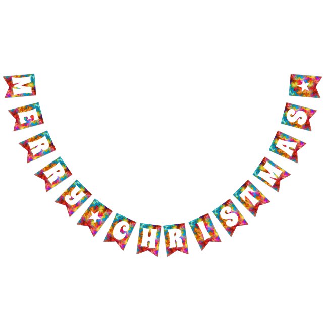 MERRY CHRISTMAS COLORFUL RAINBOW  BUNTING  (All)