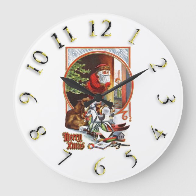 Merry Christmas colourful Clock (Front)
