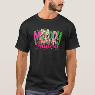 Merry Christmas Colourful Coquette Bow Christmas T T-Shirt