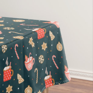 Merry Christmas Colourful Cosy Ginger Man Candy Ca Tablecloth