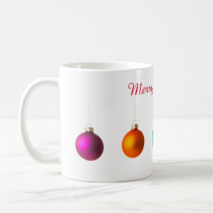 Merry Christmas colourful decoration with text Coffee Mug