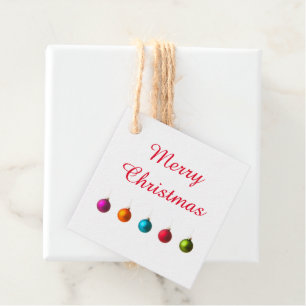 Merry Christmas colourful decoration with text Favour Tags