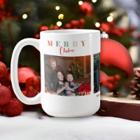 Merry Christmas Colourful Family Collage Typograph