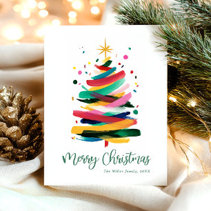 Merry Christmas Colourful Holiday Postcard