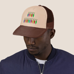 Merry Christmas Colourful Lights Font Trucker Hat