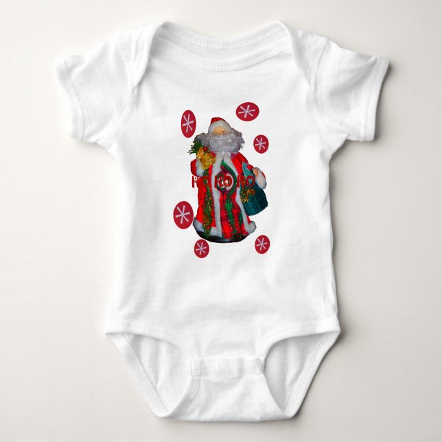 Merry Christmas Colourful Santa Claus Art Print  Baby Bodysuit (Front)