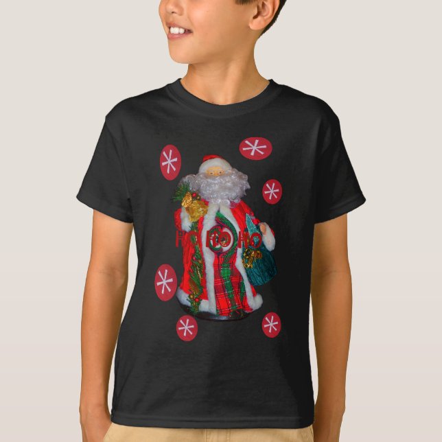 Merry Christmas Colourful Santa Claus Art Print  T-Shirt (Front)
