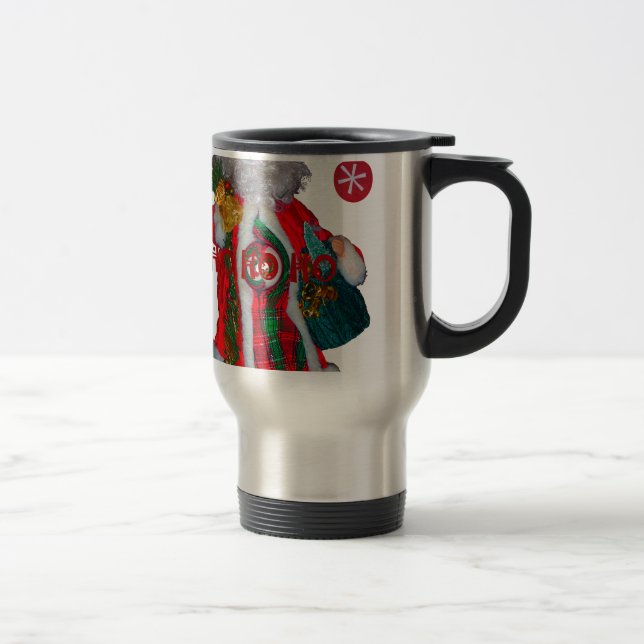 Merry Christmas Colourful Santa Claus Art Print  Travel Mug (Right)