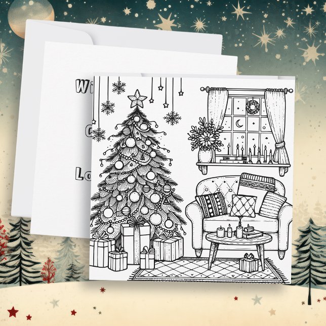 Merry Christmas Colouring Page Invitation (Creator Uploaded)