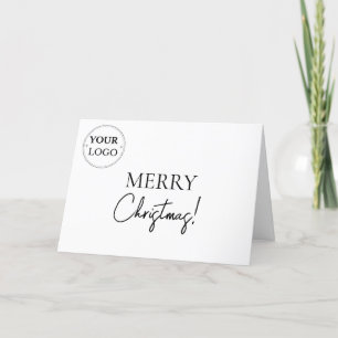 Merry Christmas Company Logo Simple Custom  Holiday Card
