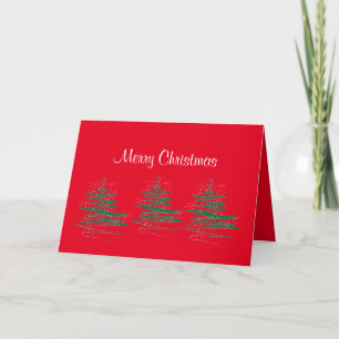 Merry Christmas - Contemporary Red Holiday Card