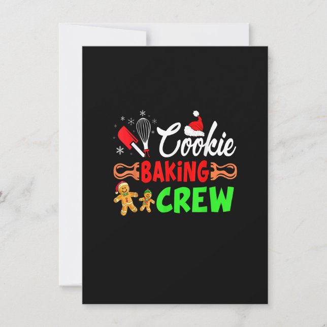 Merry Christmas Cookie Baking Crew Funny Baking Ba Invitation (Front)
