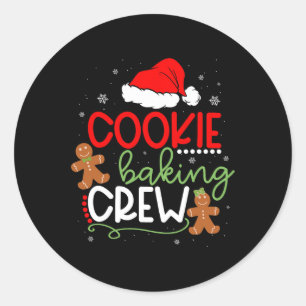 Merry Christmas Cookie Baking Crew Ginger Santa Pa Classic Round Sticker
