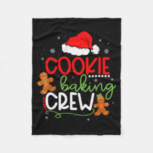 Merry Christmas Cookie Baking Crew Ginger Santa Pa Fleece Blanket
