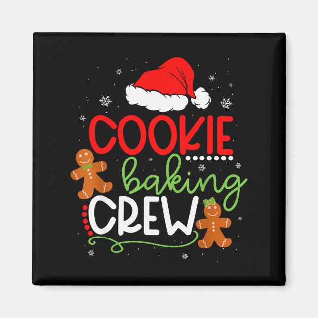 Merry Christmas Cookie Baking Crew Ginger Santa Pa Magnet (Front)