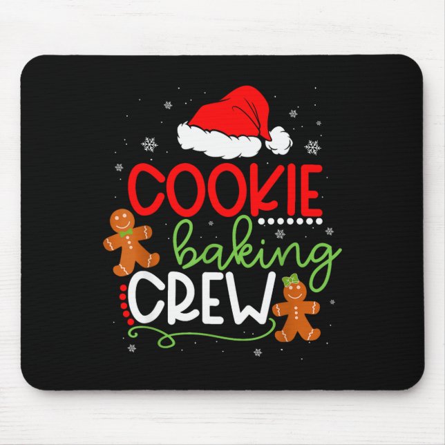 Merry Christmas Cookie Baking Crew Ginger Santa Pa Mouse Pad (Front)