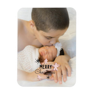 Merry Christmas Cookie Gingerbread Photo Magnet