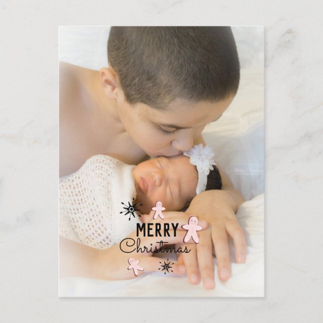 Merry Christmas Cookie Gingerbread Photo  Postcard (Front)