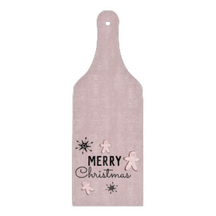 Merry Christmas Cookie Gingerbread Pink   Cutting Board
