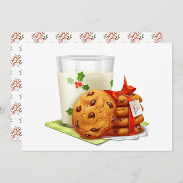 Merry Christmas Cookies for Santa Holiday Card (Front/Back)