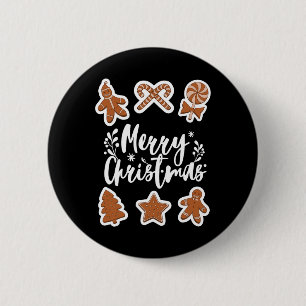 Merry Christmas Cookies Gingerbread Man Tree Bakin 6 Cm Round Badge