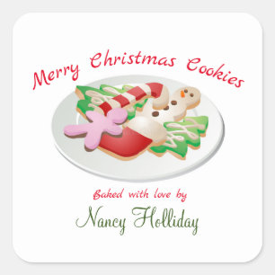Merry Christmas Cookies Holiday Stickers