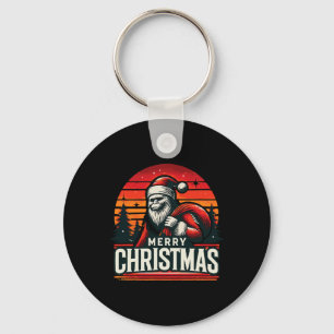 Merry Christmas Cool Santa Bigfoot Ho! Ho! Ho! Key Ring