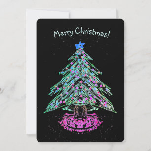 Merry Christmas Cool Tree Holiday Card