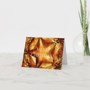 Merry Christmas Copper Gold Shiny Star Holiday Card
