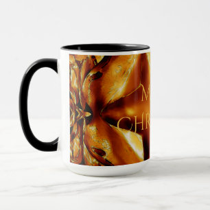 Merry Christmas Copper Gold Shiny Star Mug