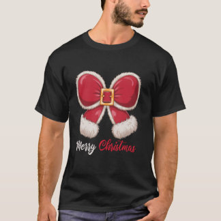 Merry Christmas Coquette Bow Christmas Santa Chris T-Shirt