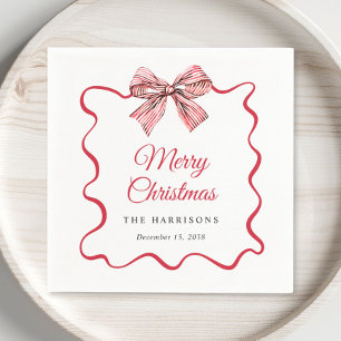 Merry Christmas Coquette Bow Napkin