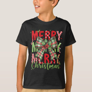 Merry Christmas Coquette Bow Xmas Pajamas Family M T-Shirt