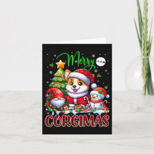 Merry Christmas Corgi Cute Santa Corgi Gnome Snowm Card