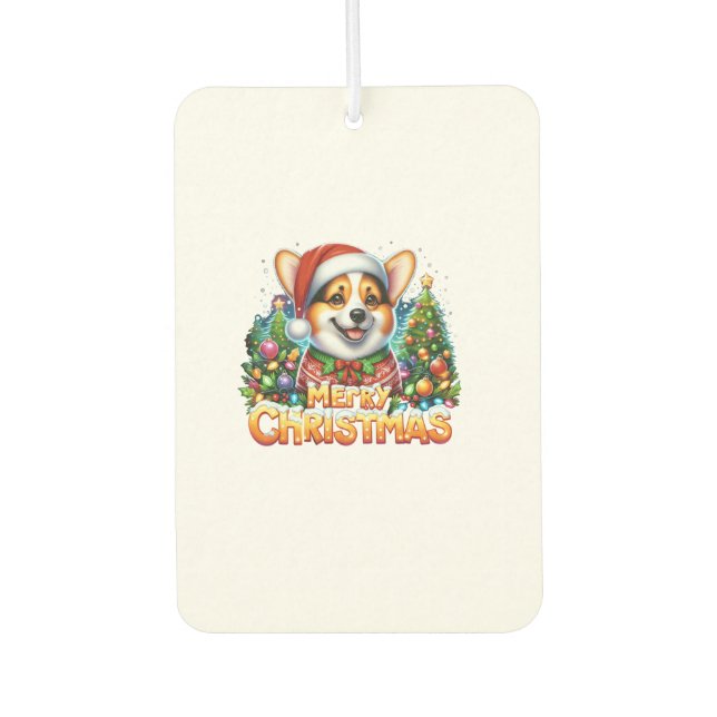 Merry Christmas Corgi Dog Corgmas Matching Christm Car Air Freshener (Front)