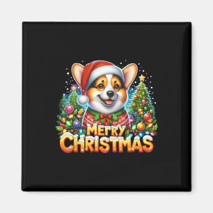 Merry Christmas Corgi Dog Corgmas Matching Christm Magnet