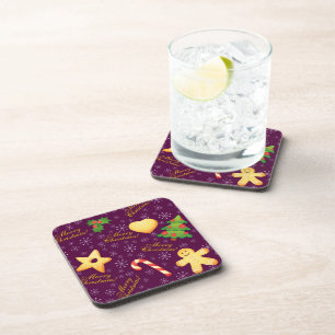 Merry Christmas Cork-Backed Coasters