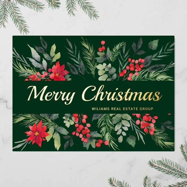 Merry Christmas Corporate Greeting Gold Foil Holiday Card (Creator Uploaded)