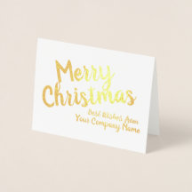 Merry Christmas Corporate Personalised Foil Card