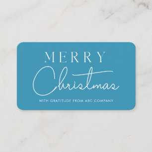 Merry Christmas Corporate Thank You Blue Business Card
