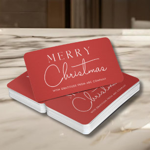 Merry Christmas Corporate Thank You Red Business Card