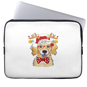Merry Christmas Costume Reindeer Cute Santa Beagle Laptop Sleeve