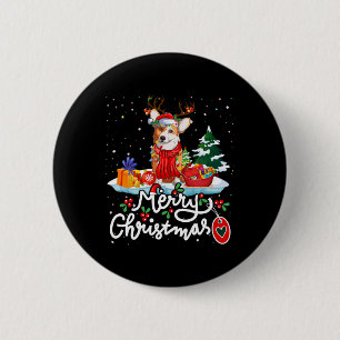 Merry Christmas Costume Reindeer Cute Santa Corgi 6 Cm Round Badge