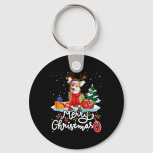 Merry Christmas Costume Reindeer Cute Santa Corgi  Key Ring