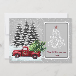 Merry Christmas Cosy Red Truck Christmas Card